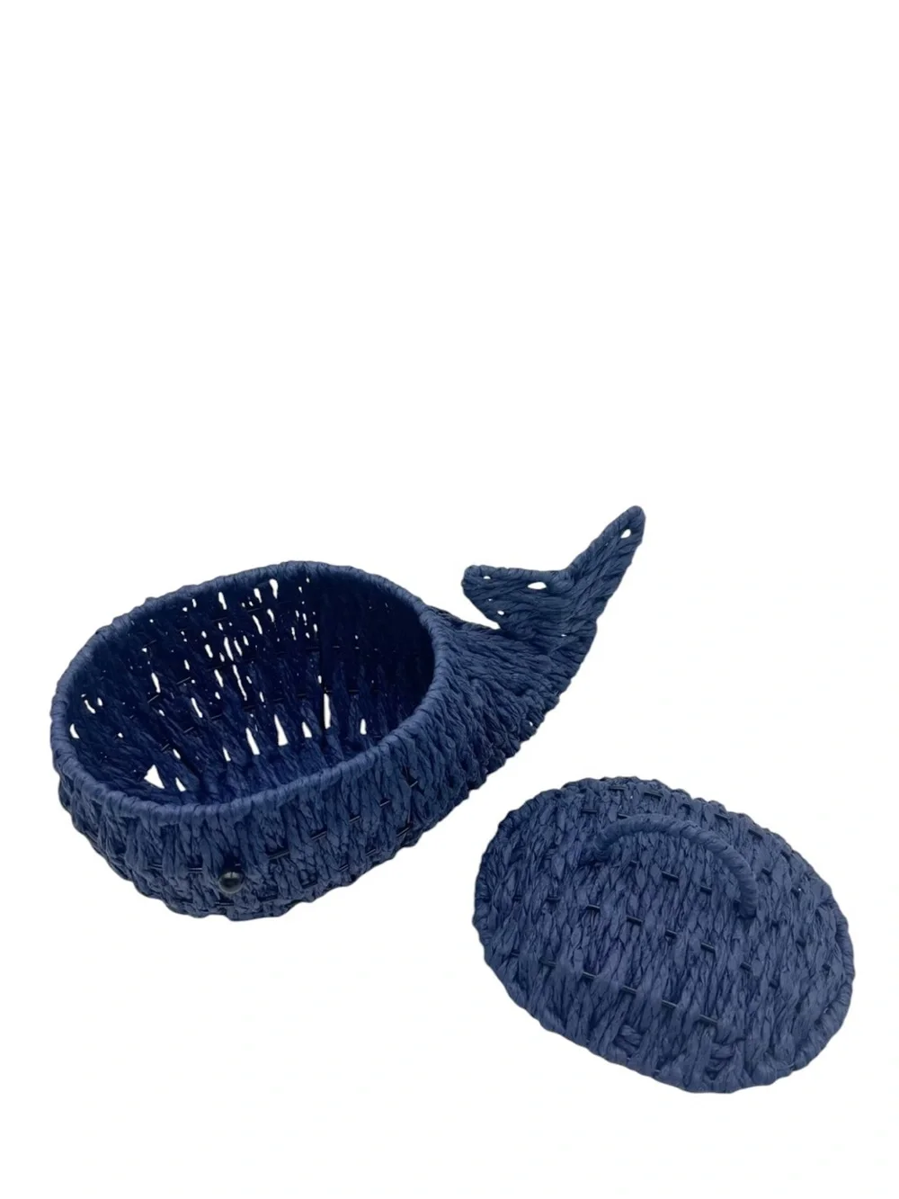 Blue Whale Wicker Summer Decorative Storage Basket